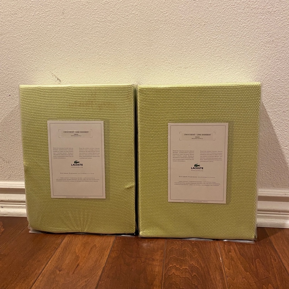Lacoste Crocoknit Lime Sherbert Throw